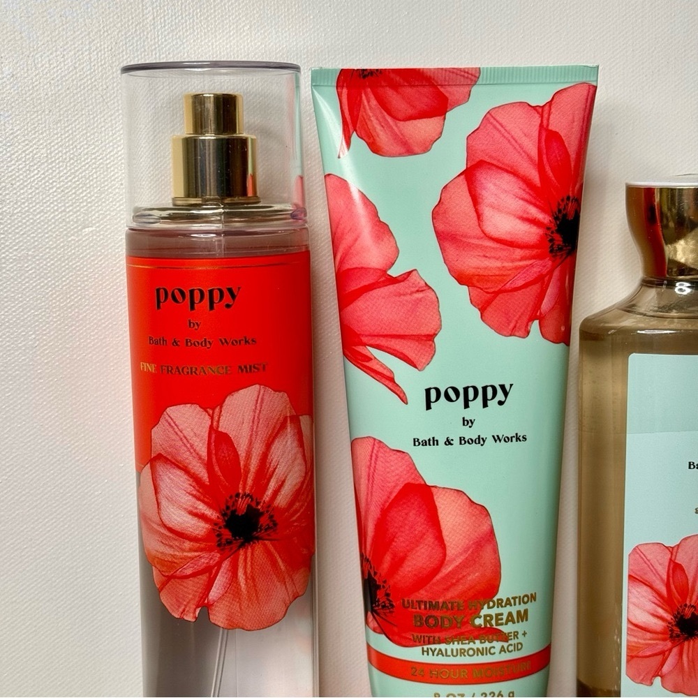 Bath & Body Works Poppy Gift Set Floral Scents Nwt - Picture 4 of 7